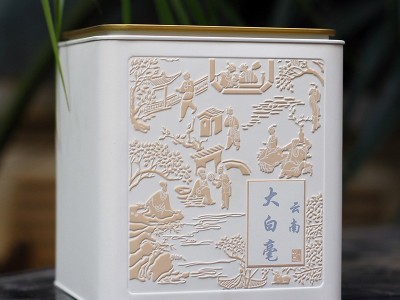云南普洱茶批发 头春月光白单芽 景谷大白毫银针 500克礼盒罐装茶图4