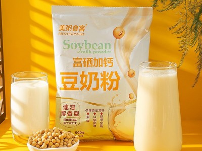美粥食客富硒加钙速溶豆奶粉营养健康早餐代餐粉冲泡饮用500克/袋图3