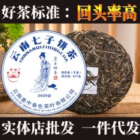 云南七子饼老班章生普冰岛普洱茶大树春茶老树陈年357普洱茶饼