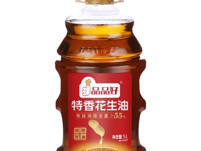 品品好高油酸花生油5L家用商用食用植物油初榨压榨花生油大瓶桶装图3
