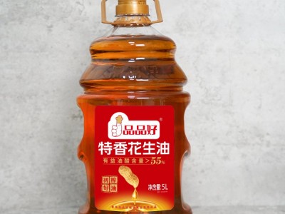 品品好高油酸花生油5L家用商用食用植物油初榨压榨花生油大瓶桶装图5