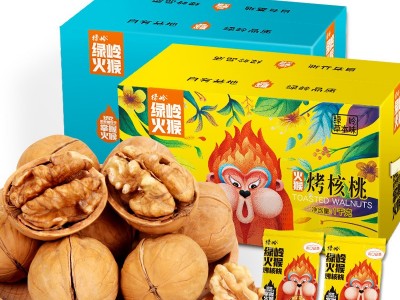 绿岭烤核桃1000g整箱装 蜂蜜、混合、草本味烤核桃图3