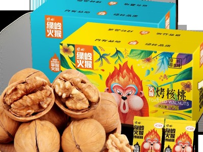 绿岭烤核桃1000g整箱装 蜂蜜、混合、草本味烤核桃图5